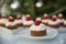 Santa hat brownie bites