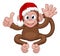 Santa Hat Christmas Monkey Cartoon Character