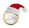 Santa hat and one euro coin