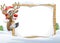 Santa Hat Reindeer Christmas Sign