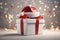 Santa hat on top of a gift box, christmas wallpaper, xmas time