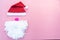 Santa hats with moustache. claus hat red