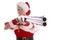 Santa helper aiming shotgun