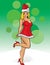 Santa Helper miniskirt green background