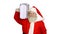 Santa holding briefcase isolated.