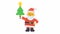 Santa holding Christmas tree and winking. Alpha channel