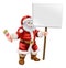 Santa holding paintbrush and sign