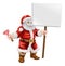 Santa holding plunger and sign