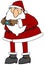 Santa holding a point & shoot camera