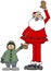 Santa holding a small boys hand