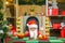 Santa in home. Christmas Beard style. Funny child Christmas. Santa Claus - bearded funny child. Milk and cookies for