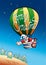 Santa in hot air balloon