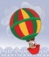 Santa in hot air balloon