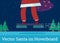 Santa on hoverboard vector illustration