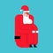 Santa hugs his knees isolated. Christmas holidays. New Year Vector Illustration