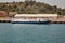 Santa hydrofoil passenger ship moored in port. Corfu, Greece
