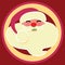 Santa jolly face in a round circle design