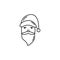 Santa line icon vector. Santa Claus vector illustration isolated on white