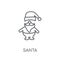 Santa linear icon. Modern outline Santa logo concept on white ba