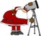 Santa Looking Through A Telescope