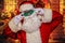 Santa in luminous glasses