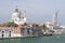 Santa Maria della Salute basilica and city skyline in summer Venice