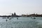 Santa Maria della Salute basilica and city skyline in summer Venice