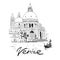 Santa Maria della Salute church in Venice - sketch illustration