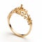 Santa Maria Gold Ring: Rococo-inspired Crown Design With Clean And Sharp Inking