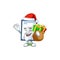 Santa medical note Cartoon character design with sacks of gifts