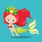 SANTA MERMAID RED DOWN 05