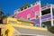 Santa Monica California beach colorful houses