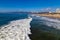 Santa Monica California beach and shoreline buildings.