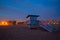 Santa Monica California sunset lifeguard tower