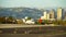 SANTA MONICA, CALIFORNIA USA - OCT 07, 2016: airplane takes off