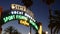 SANTA MONICA, LOS ANGELES CA USA - 19 DEC 2019: Summertime iconic vintage symbol. Classic illuminated retro sign on pier.