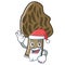 Santa morel mushroom mascot cartoon