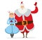 Santa and Mrs Claus wife cartoot couple vector