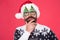 Santa needs good beard. Hipster touch beard hair in festive style. Bearded man with long mustache and beard. Beard