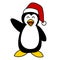 Santa penquin cartoon .