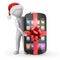 Santa with a phone gift