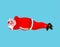 Santa Pig sleeps isolated. Rest before work. Christmas relaxation. New Year illustration