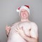 Santa pinching his nipples