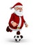 Santa playing soccer