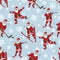 Santa playing winter sports.Seamless pattern