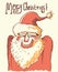 Santa portrait.Vector color hand drawn christmas illustration