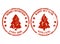 Santa post mail rubber stamp with xmas tree
