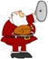 Santa Presenting A Cooked Turkey