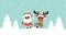 Santa Pulling Sleigh With Reindeer Sunglasses Turquoise