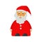 Santa in red suit, kind christmas character in cartoon style